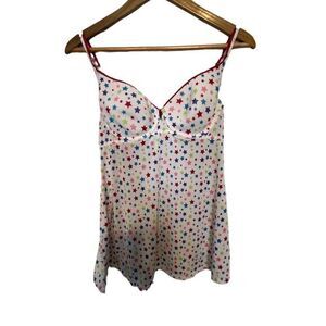 Victoria's Secret Pout Star Print Satin Chemise Slip large